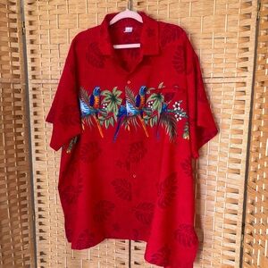 Hawaiin Tropical Red Men's Shirt